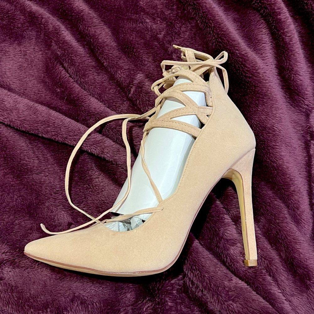 Brand new beige strappy heels
